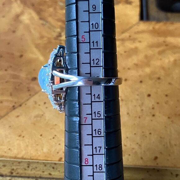 Natural Ethiopian Opal Sterling Silver Cocktail Ring Size 6 - Picture 9 of 10